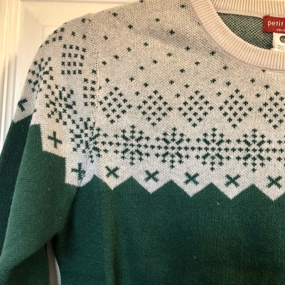 Petit Lem Kids' Fair Isle Organic Cotton Pullover (Big Kid) 8-10 Green - Picture 3 of 8